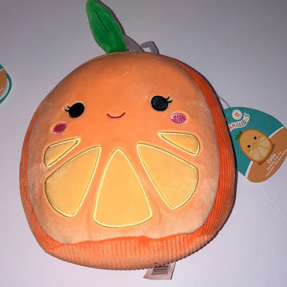 Squishmallows Dog Toy Set - Cherry, Celia & Olexa that Squeak and Crinkle 8”‎